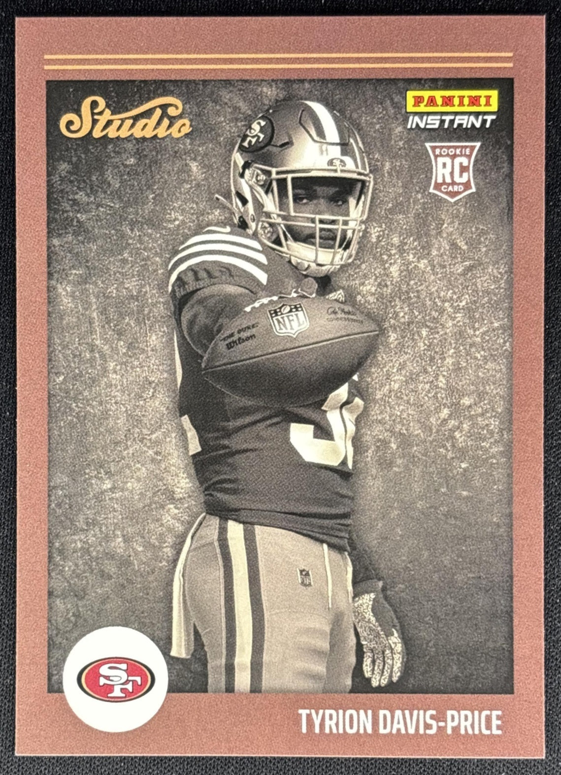 Tyrion Davis-Price 2022 Panini Instant Studio Rookies 49ers Sports Trading Cards