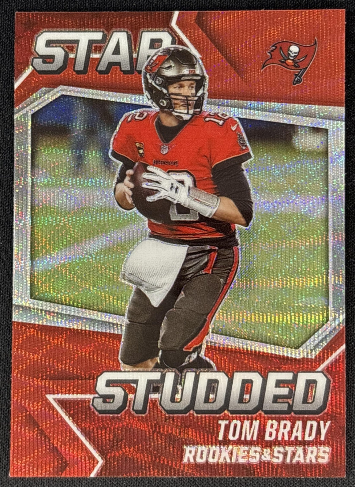 Tom Brady 2021 Panini Rookies & Stars Star Studded Red Wave Buccaneers front