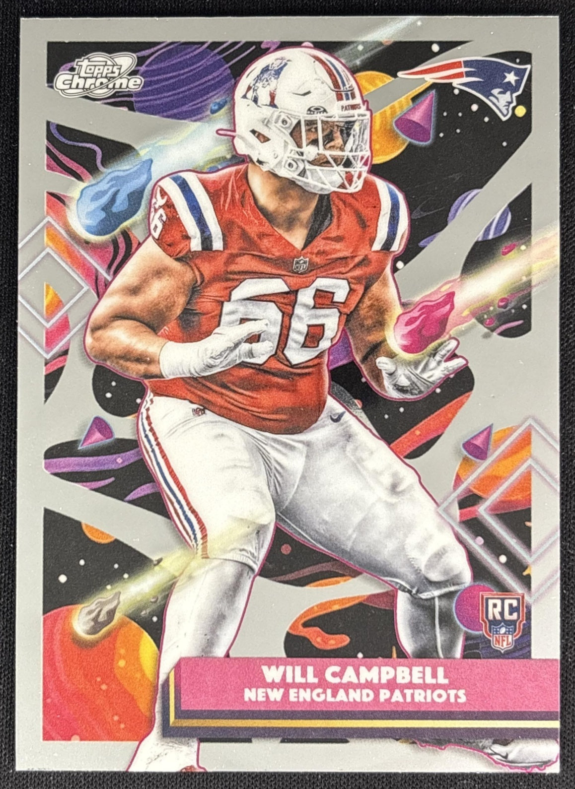 Will Campbell 2025 Topps Cosmic Chrome Patriots front