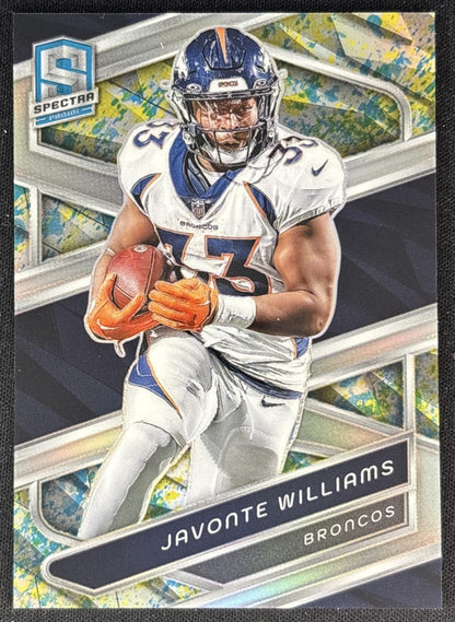 Javonte Williams 2022 Panini Spectra Neon Splatter /8 Broncos Sports Trading Cards