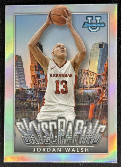 Jordan Walsh 2022 Bowman Chrome University Skyscraping Razorbacks Default Title Sports Trading Card