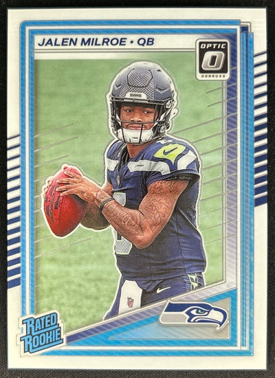 Jalen Milroe 2025 Donruss Optic Rated Rookie Seahawks Sports Trading Cards