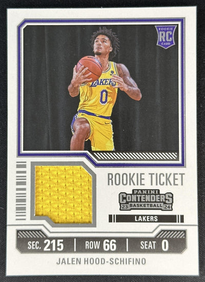 Jalen Hood-Schifino 2023 Panini Contenders Rookie Ticket Swatches Lakers
