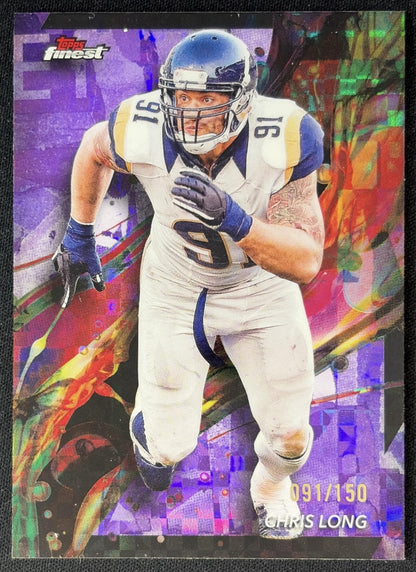 Chris Long 2024 Topps Finest Purple Checkerboard Refractor /150 Rams front