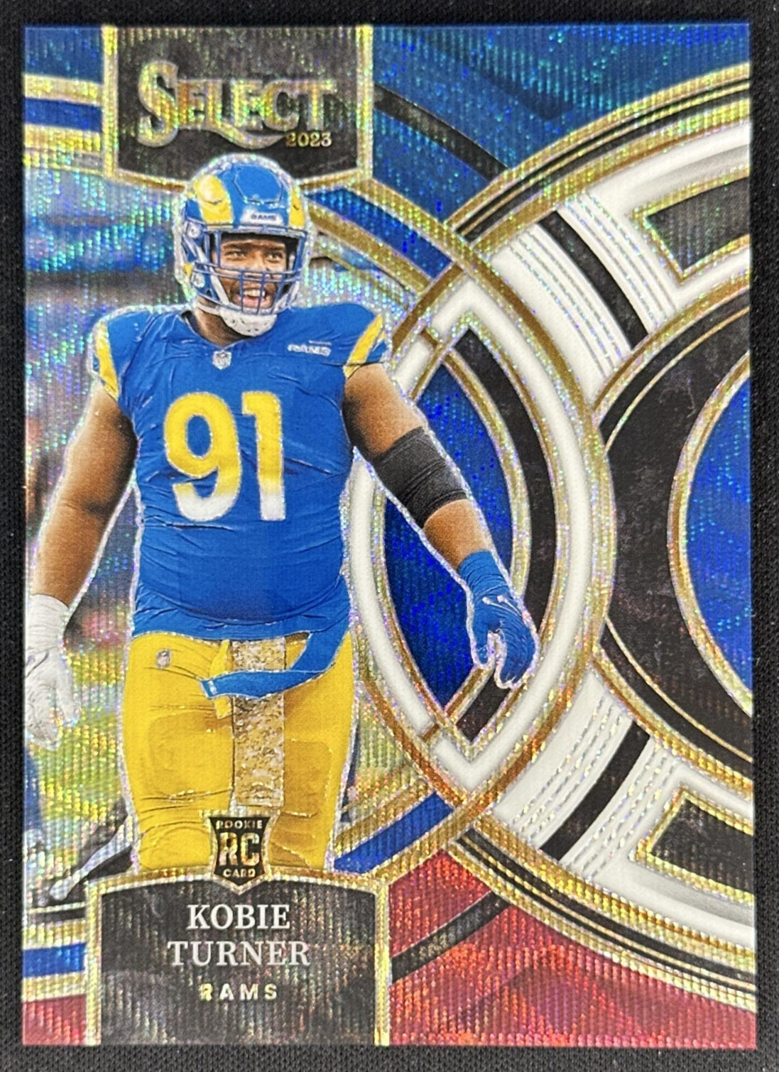 Kobie Turner 2023 Panini Select Premier Tri Color Prizms /225 Rams front