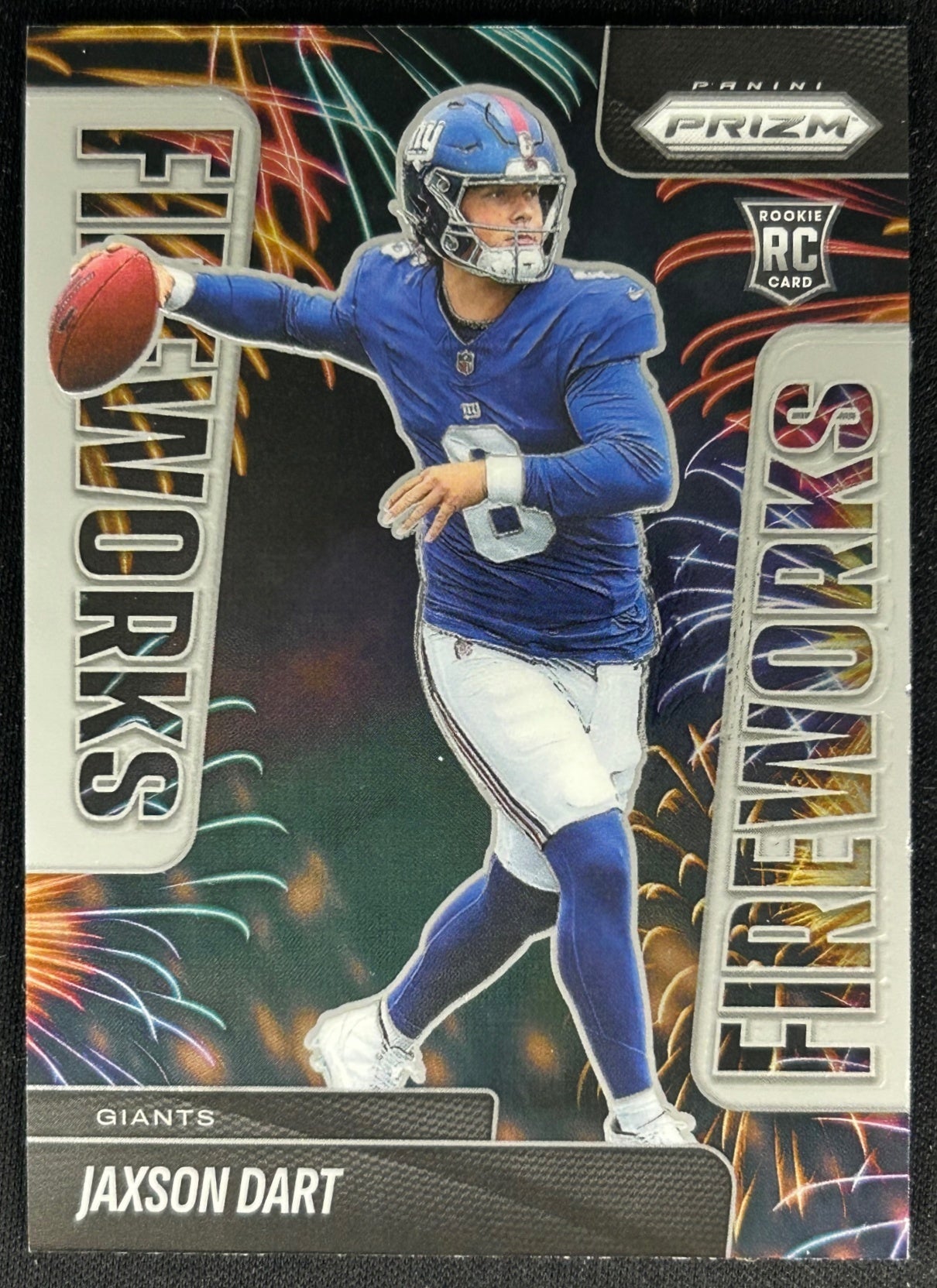 Jaxson Dart 2025 Panini Prizm Fireworks Giants Sports Trading Cards