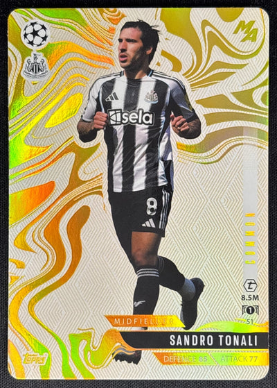 Sandro Tonali 2025 Match Attax Madness UEFA Champions League Common Newcastle Sports Trading Cards