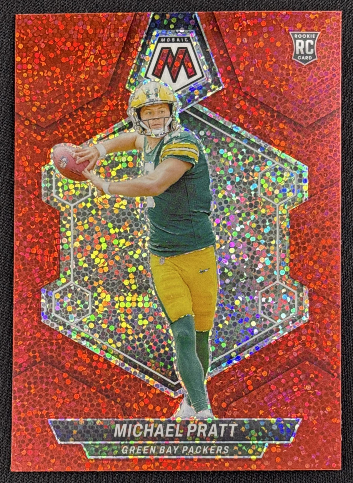 Michael Pratt 2024 Panini Mosaic Red Sparkle Prizm Packers