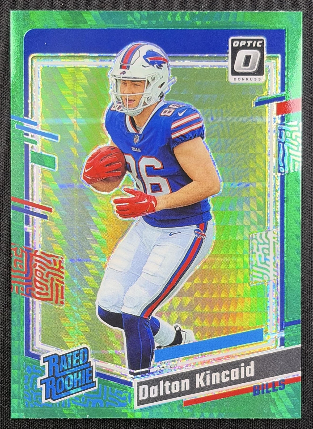 Dalton Kincaid 2023 Panini Donruss Optic Green Hyper Prizm Bills