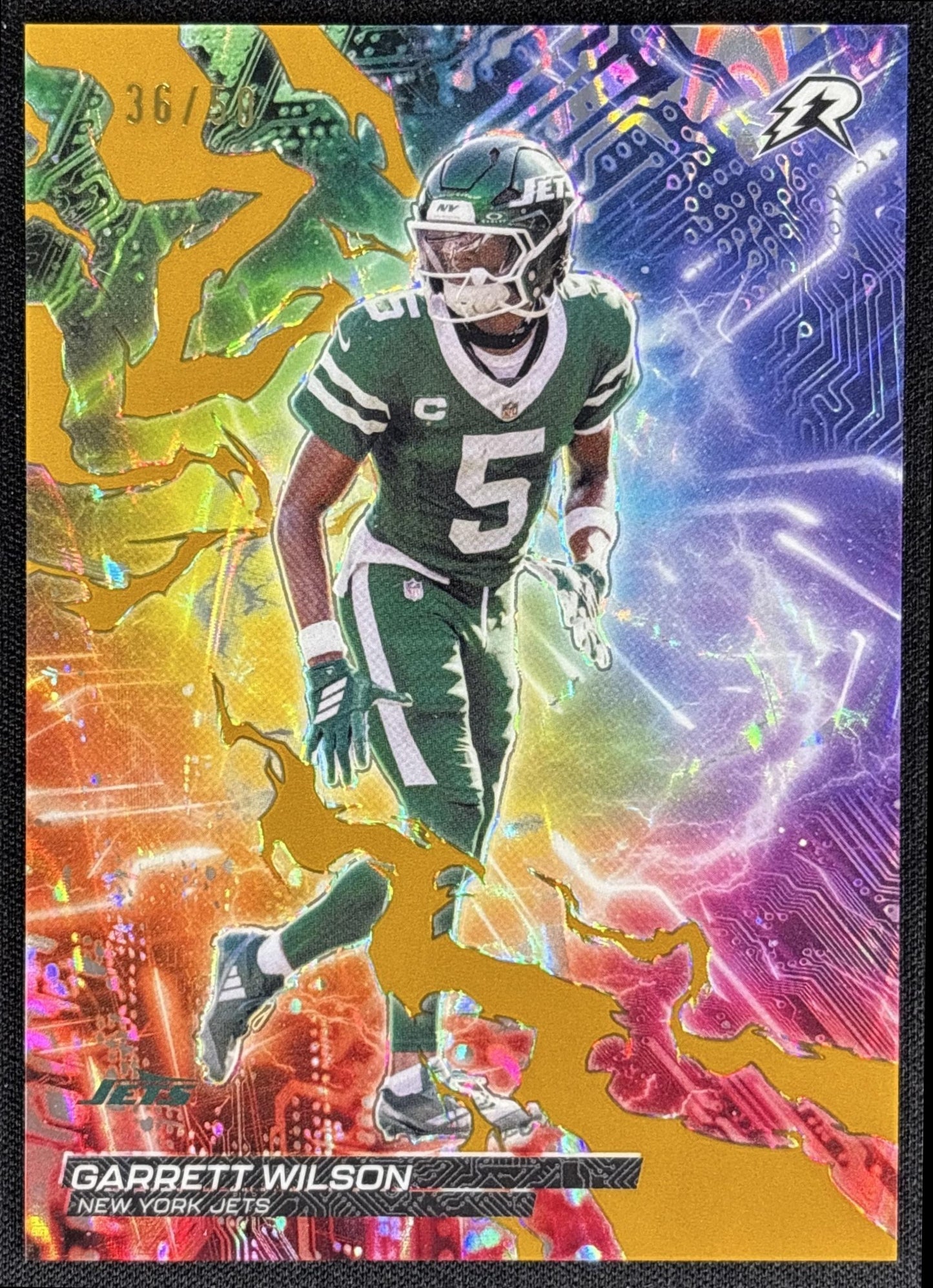 Garrett Wilson 2025 Resurgence Circuit Breakers Gold Power Surge Refractor /50 Jets