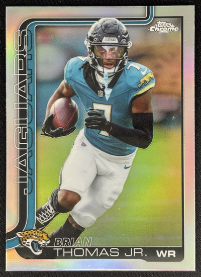 Brian Thomas Jr. 2025 Topps Chrome Refractor Jaguars Sports Trading Cards