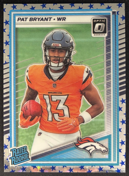 Pat Bryant 2025 Donruss Optic Rated Rookie Stars Prizm Broncos Sports Trading Card