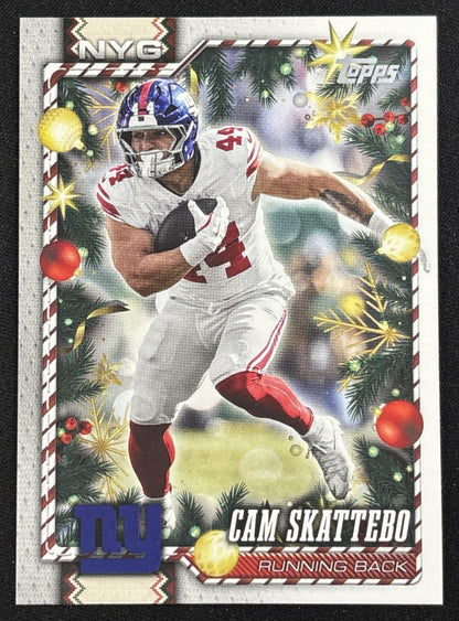 Cam Skattebo 2026 Topps Holiday Back Variation Giants Sports Trading Card