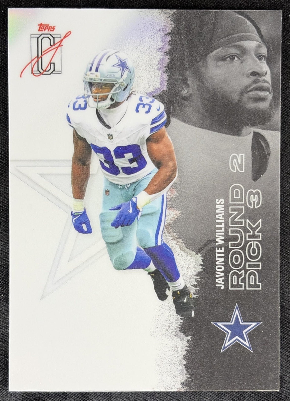 Javonte Williams 2025 Signature Class Chrome Veteran White Refractor Cowboys