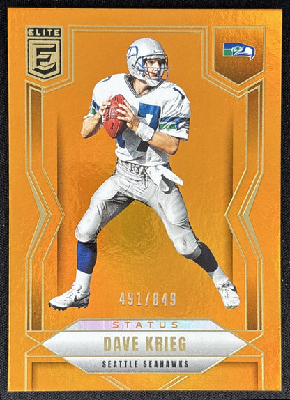 Dave Krieg 2025 Panini Donruss Elite Status Metallic Orange /849 Seahawks