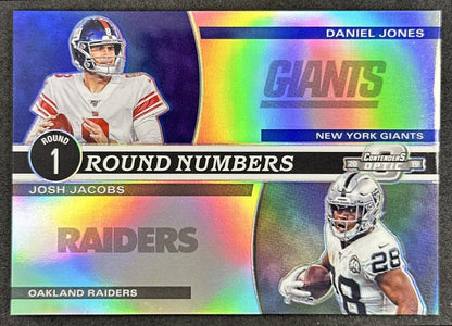 Daniel Jones Josh Jacobs 2020 Panini Contenders Optic /165 Raiders Giants