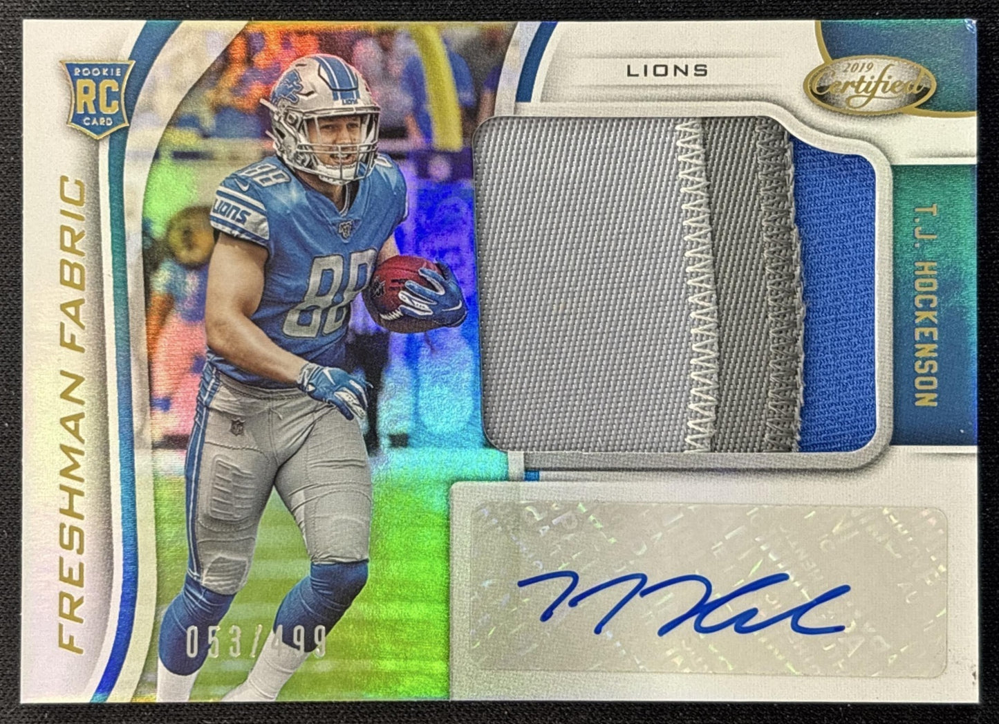 T.J. Hockenson 2019 Panini Certified /499 Lions Front