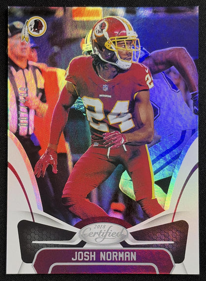 Josh Norman 2018 Panini Certified Mirror Silver /499 Redskins Sports Trading Card