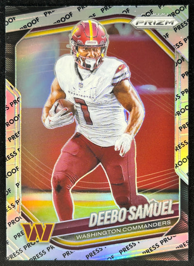 Deebo Samuel 2025 Prizm Press Proof Commanders