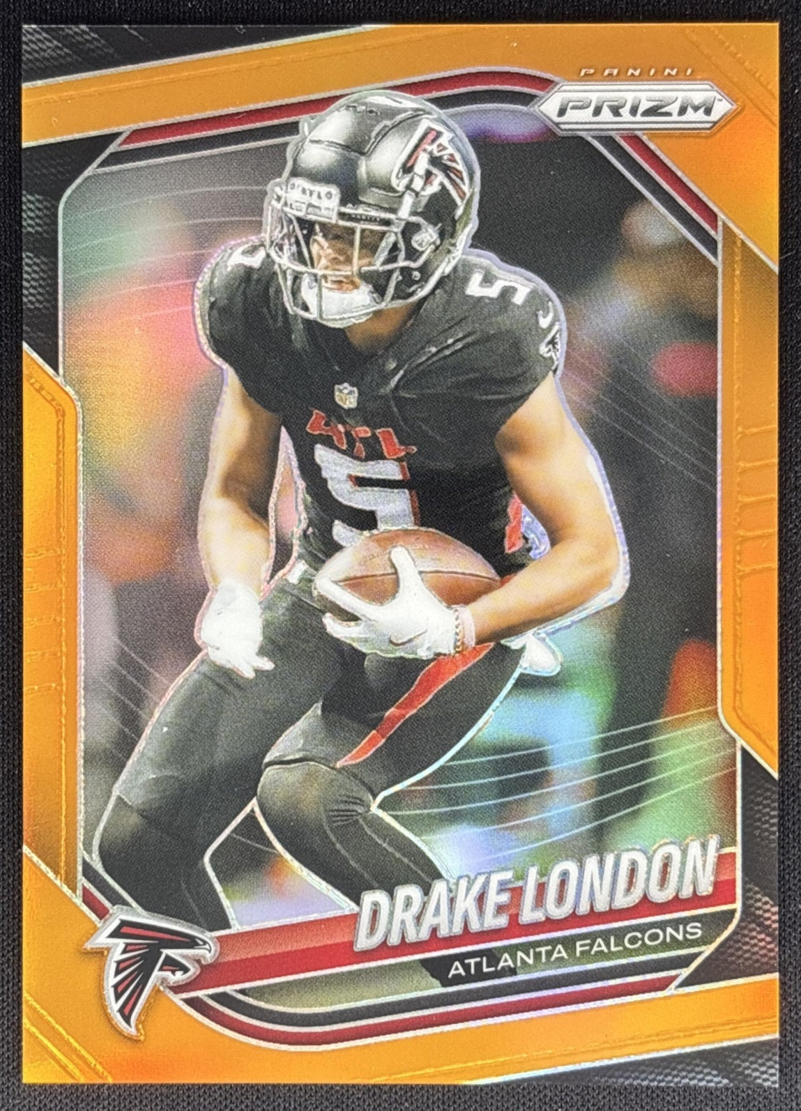 Drake London 2025 Panini Prizm Orange /249 Falcons Sports Trading Card