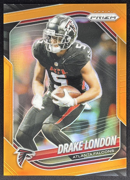 Drake London 2025 Panini Prizm Orange /249 Falcons Sports Trading Card