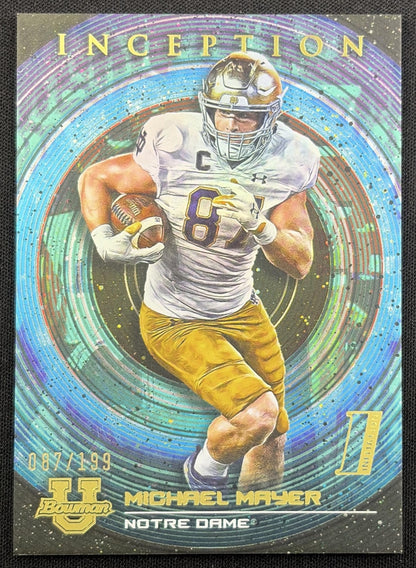 Michael Mayer 2022 Bowman University Inception Aqua Foil V1/199