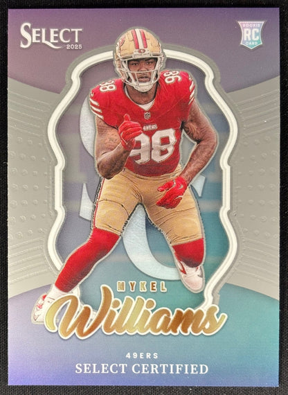 Mykel Williams 2025 Select Certified Rookies 49ers Sports Trading Card