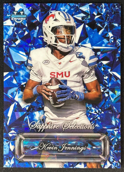 Kevin Jennings 2025 Chrome University Sapphire Selections Mustangs sports trading card