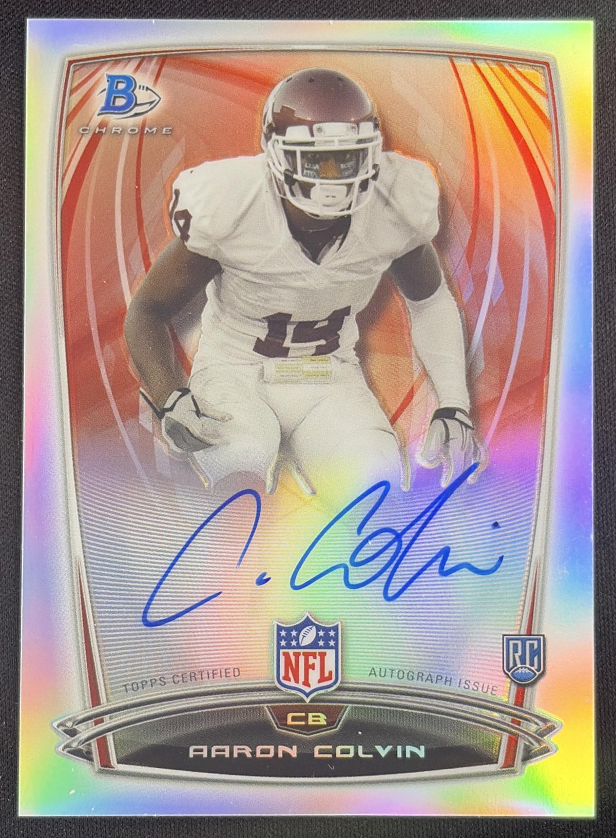 Aaron Colvin 2014 Bowman Chrome Rookie Auto Refractor Sooners