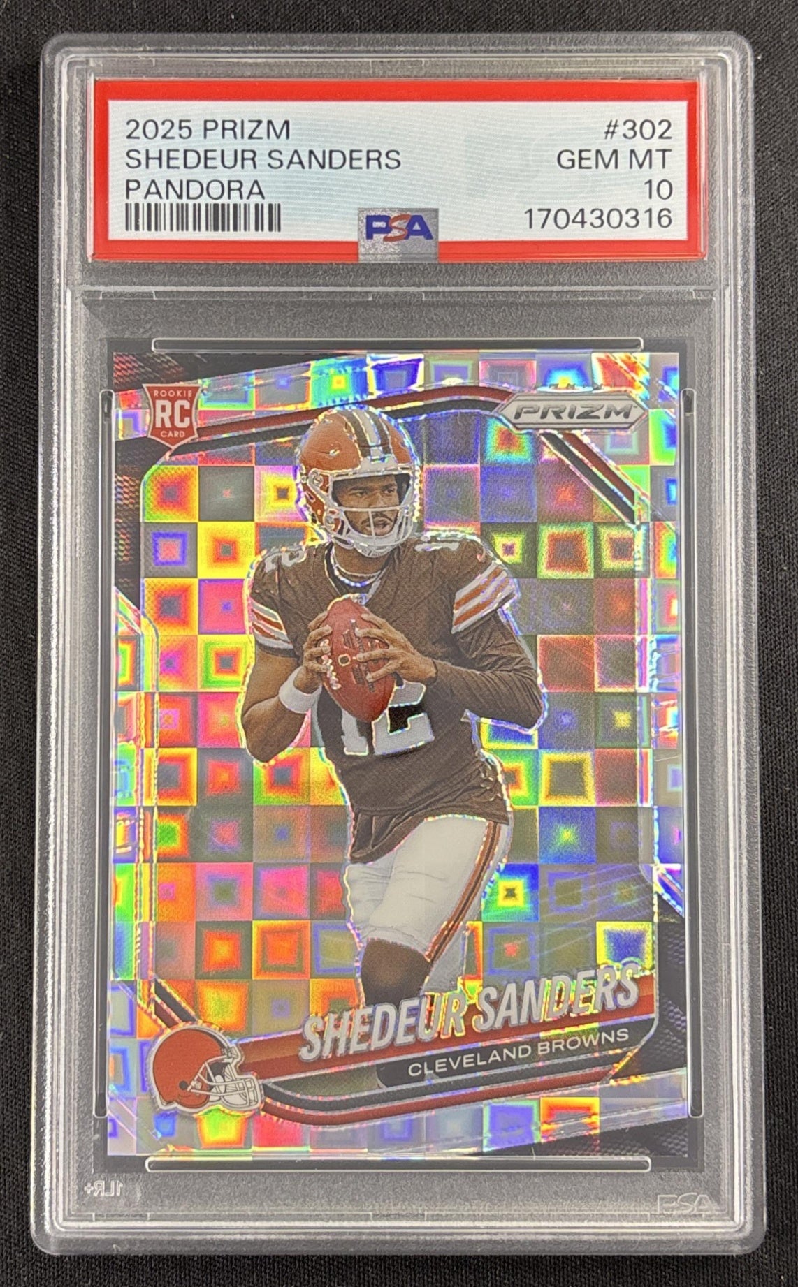 Shedeur Sanders 2025 Panini Prizm Pandora /400 PSA 10 Browns Sports Trading Card