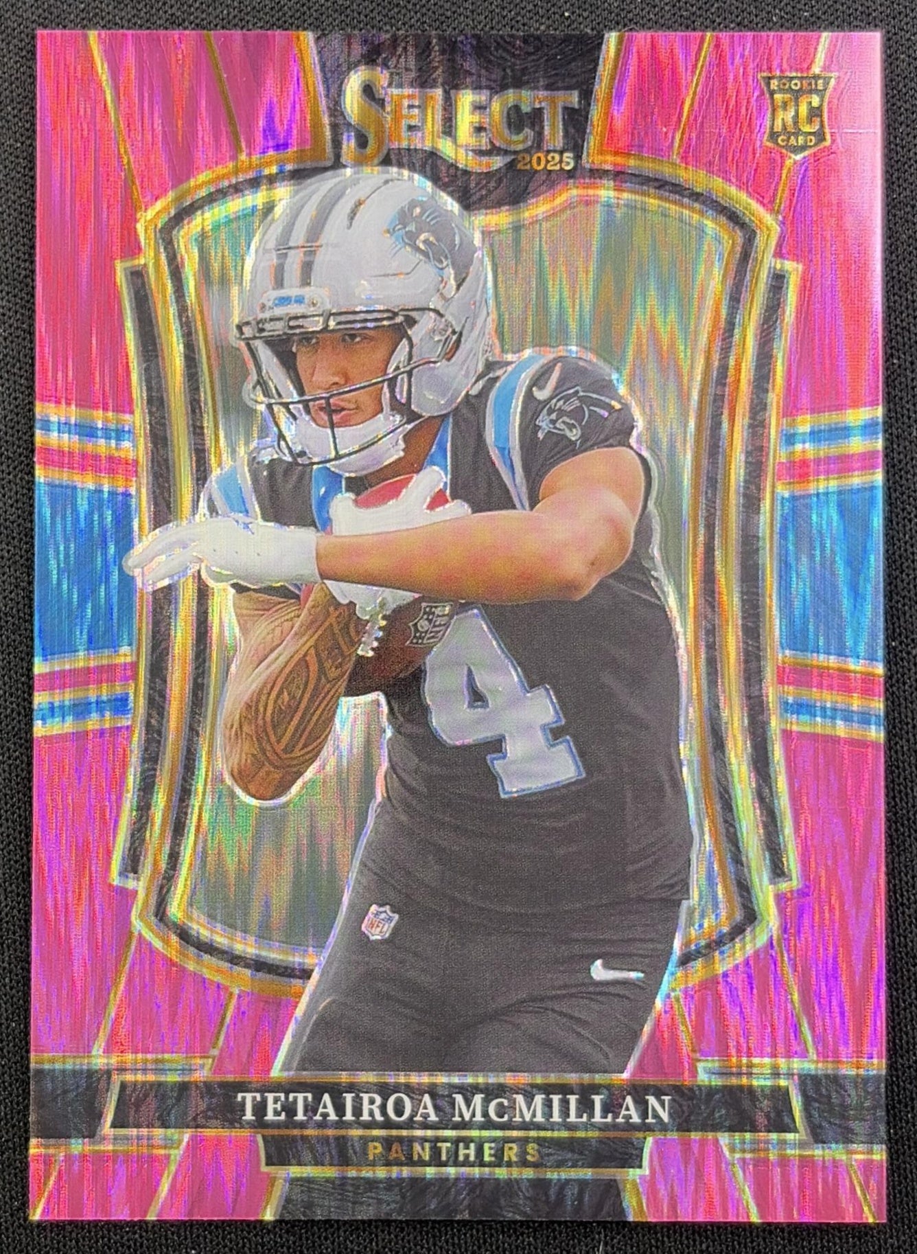 Tetairoa McMillan 2025 Panini Select Premier Level Pink Prizm Shock Panthers