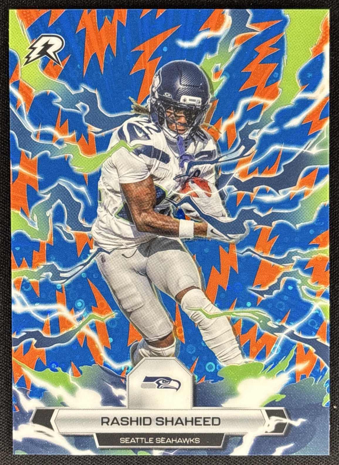 Rashid Shaheed 2025 Topps Resurgence Blue and Orange Spark Refractor Seahawks
