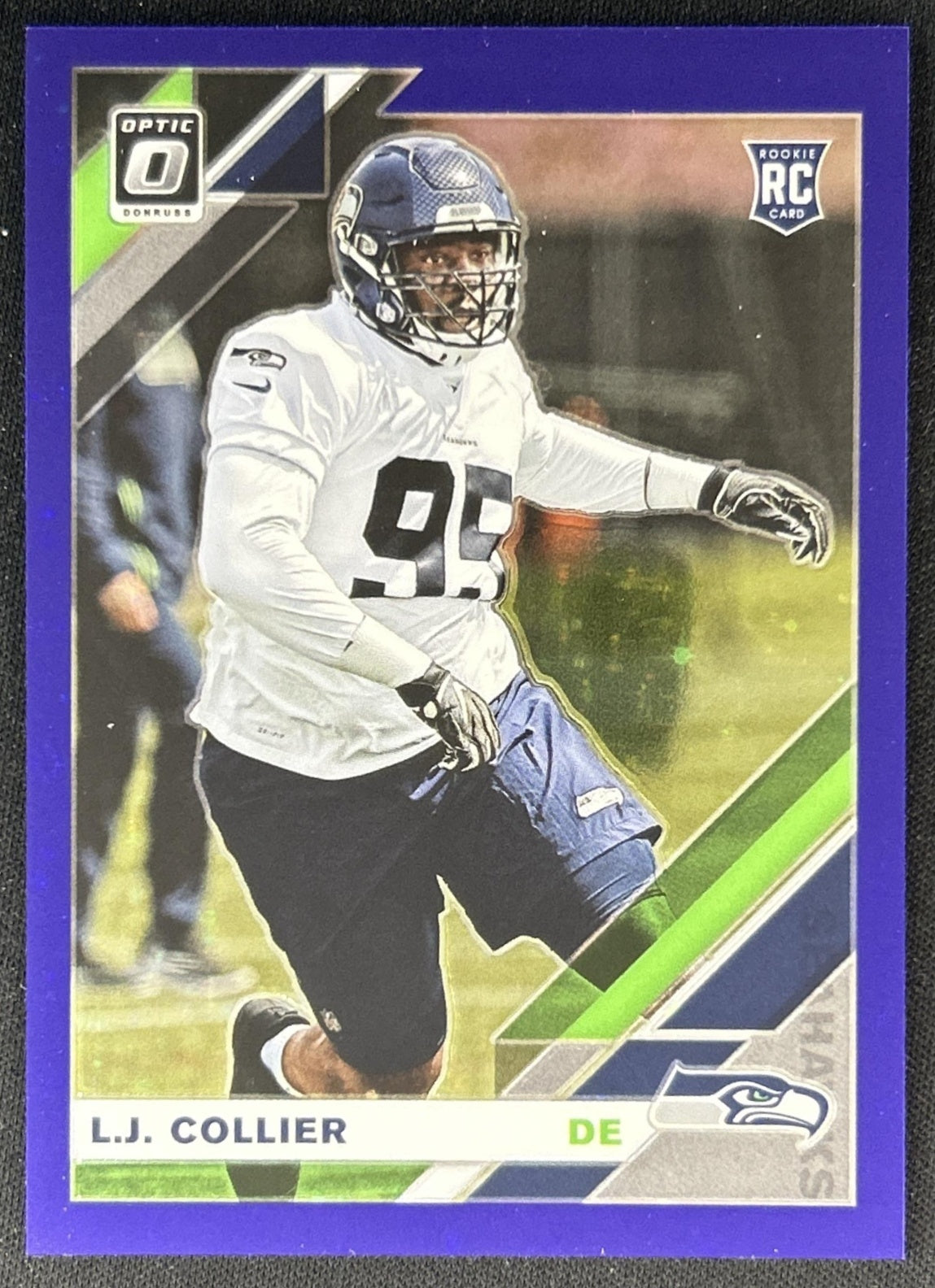 L.J. Collier 2019 Panini Donruss Optic Purple Stars /25 Rookie Seahawks