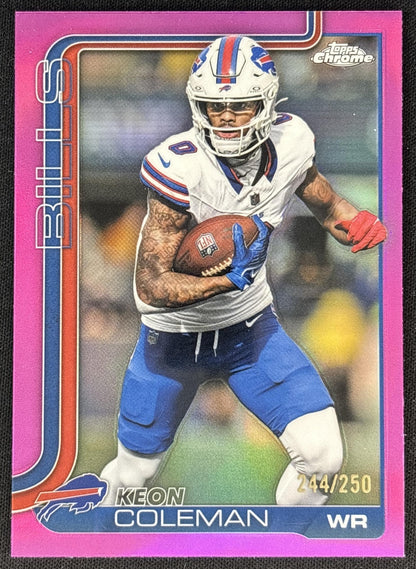 Keon Coleman 2025 Topps Chrome Pink Refractor /250 Bills front