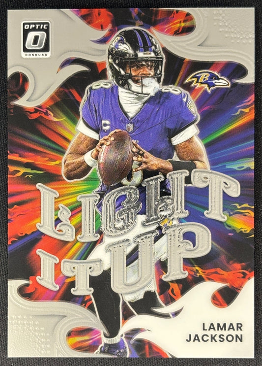 Lamar Jackson 2025 Donruss Optic Light It Up Ravens - Front