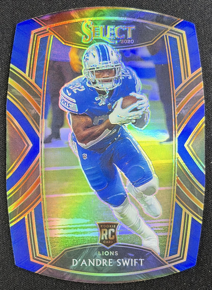 D Andre Swift 2020 Panini Select Blue Prizm Die Cut Lions