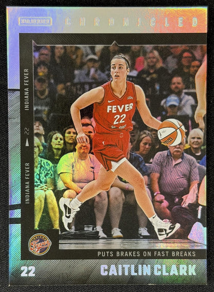 Caitlin Clark 2025 Panini Chronicled WNBA Blue Holo Fever 44