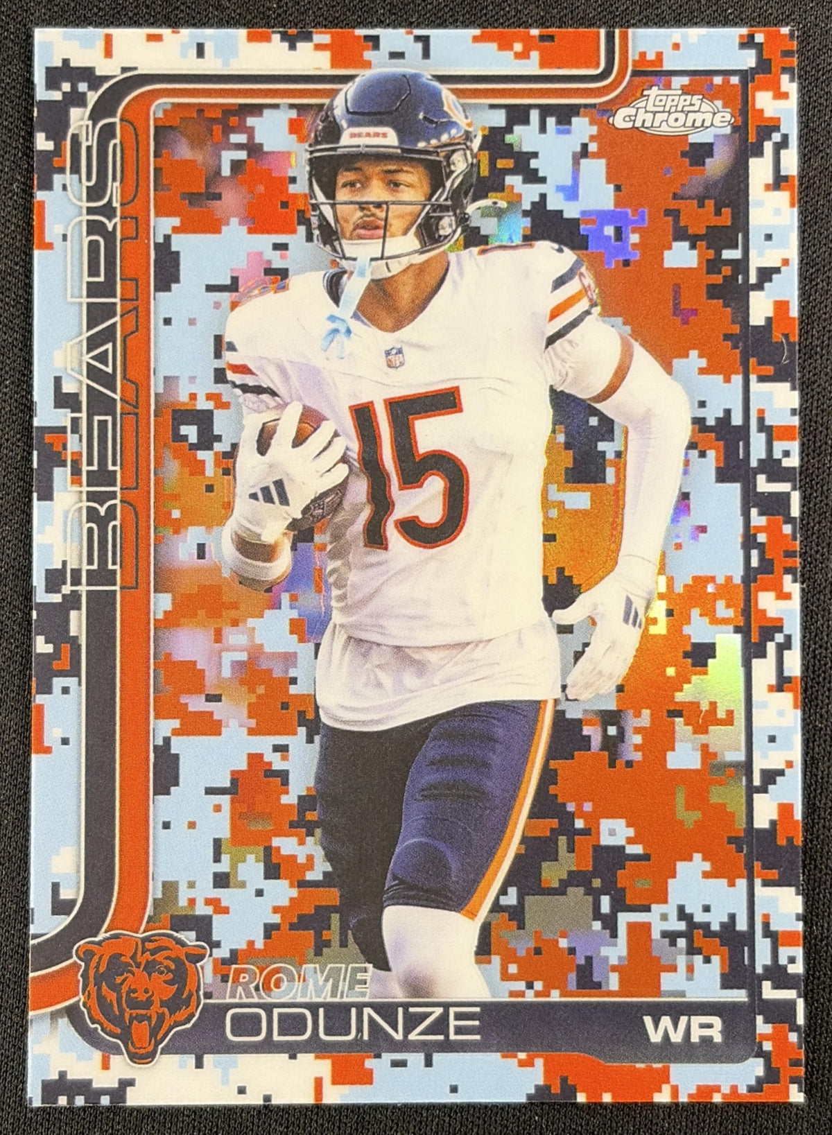 Rome Odunze 2025 Topps Chrome Team Camo Variation Bears Chicago Bears