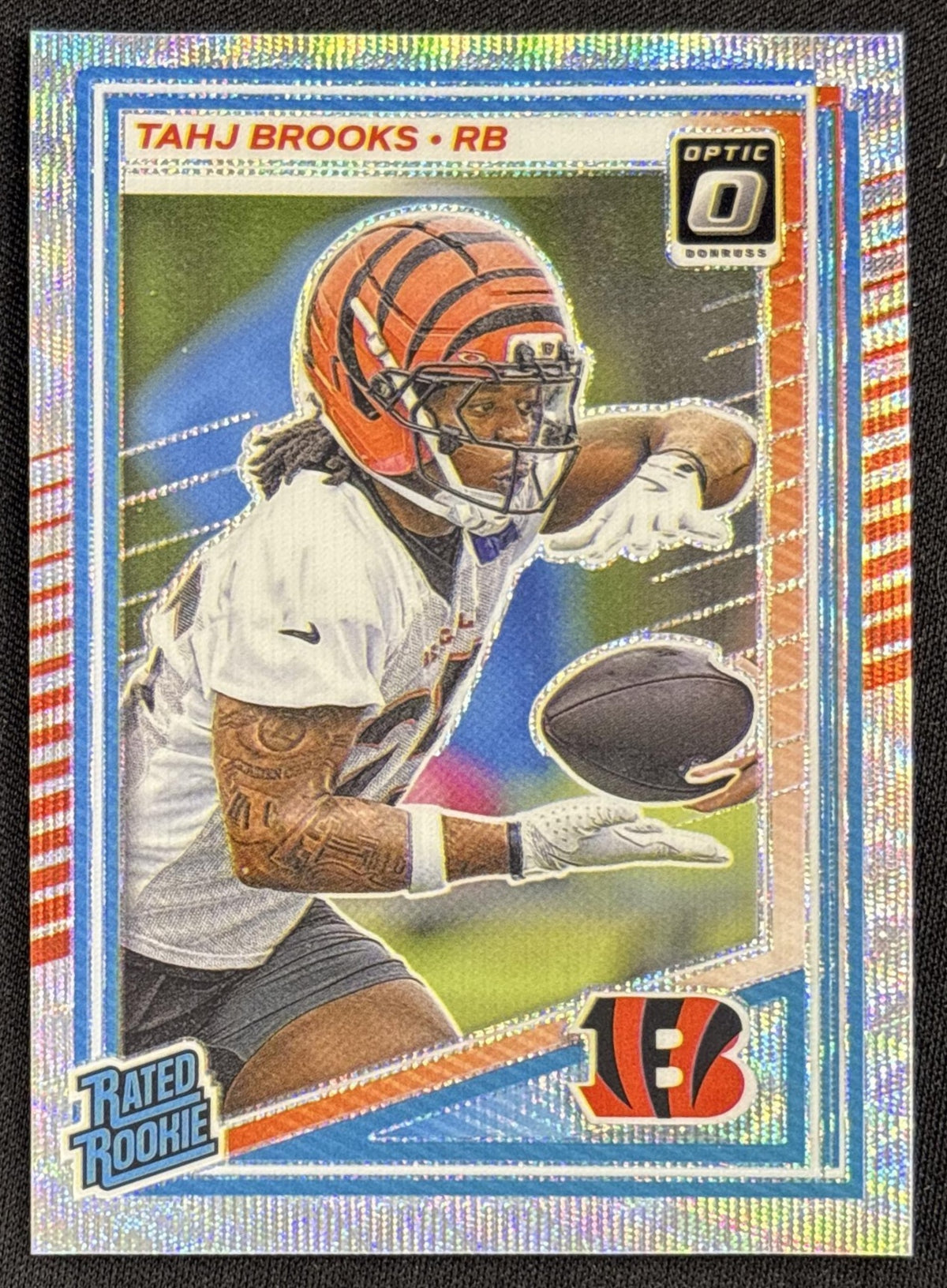 Tahj Brooks 2025 Panini Donruss Optic Rated Rookie Wave Prizm /300 Bengals