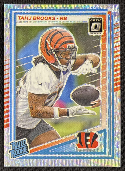 Tahj Brooks 2025 Panini Donruss Optic Rated Rookie Wave Prizm /300 Bengals