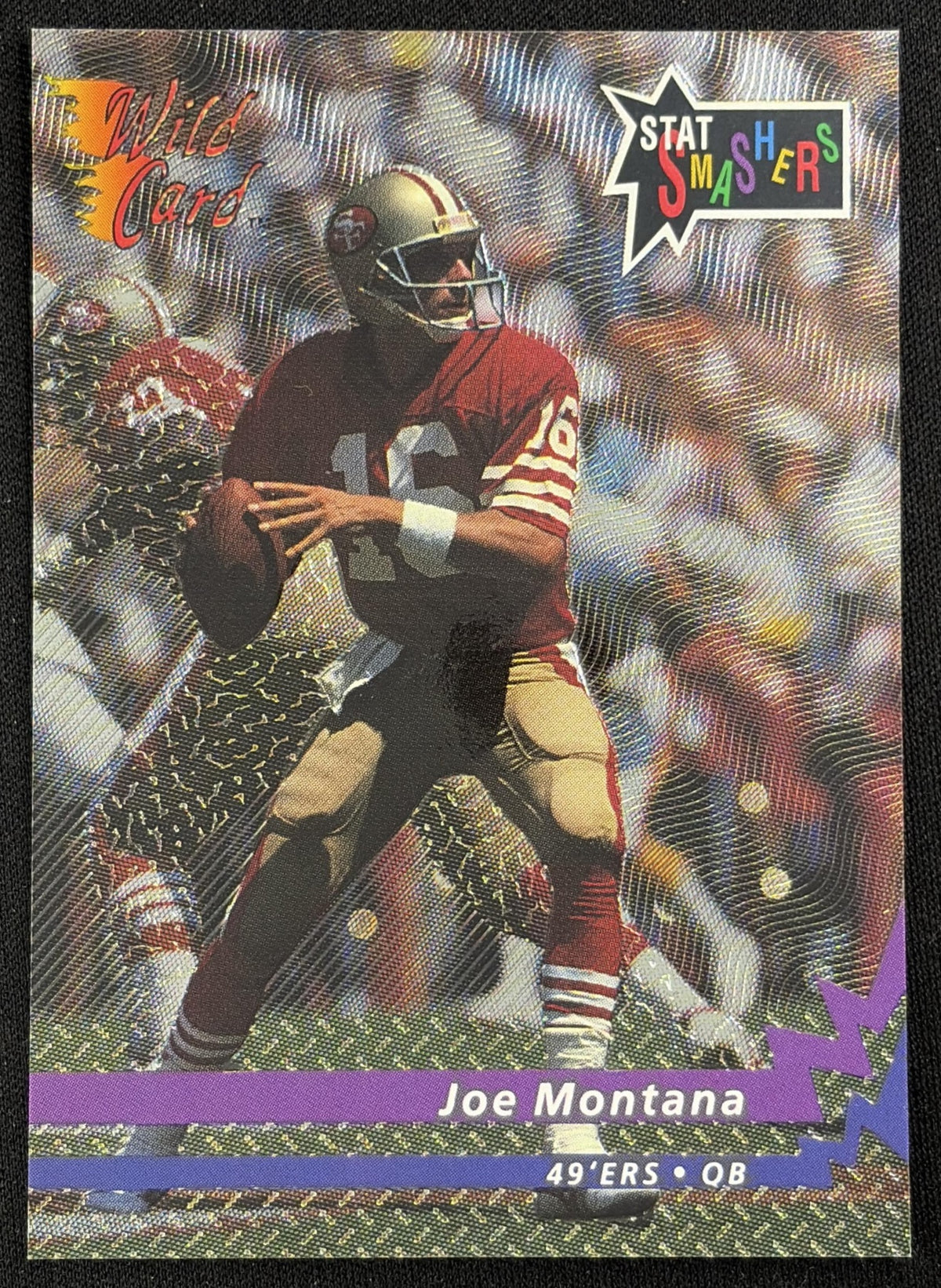 Joe Montana 1992 Wild Card Stat Smashers 1000 Stripe 49ers - front
