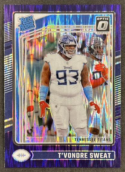 T'Vondre Sweat 2024 Panini Donruss Optic Purple Shock Titans