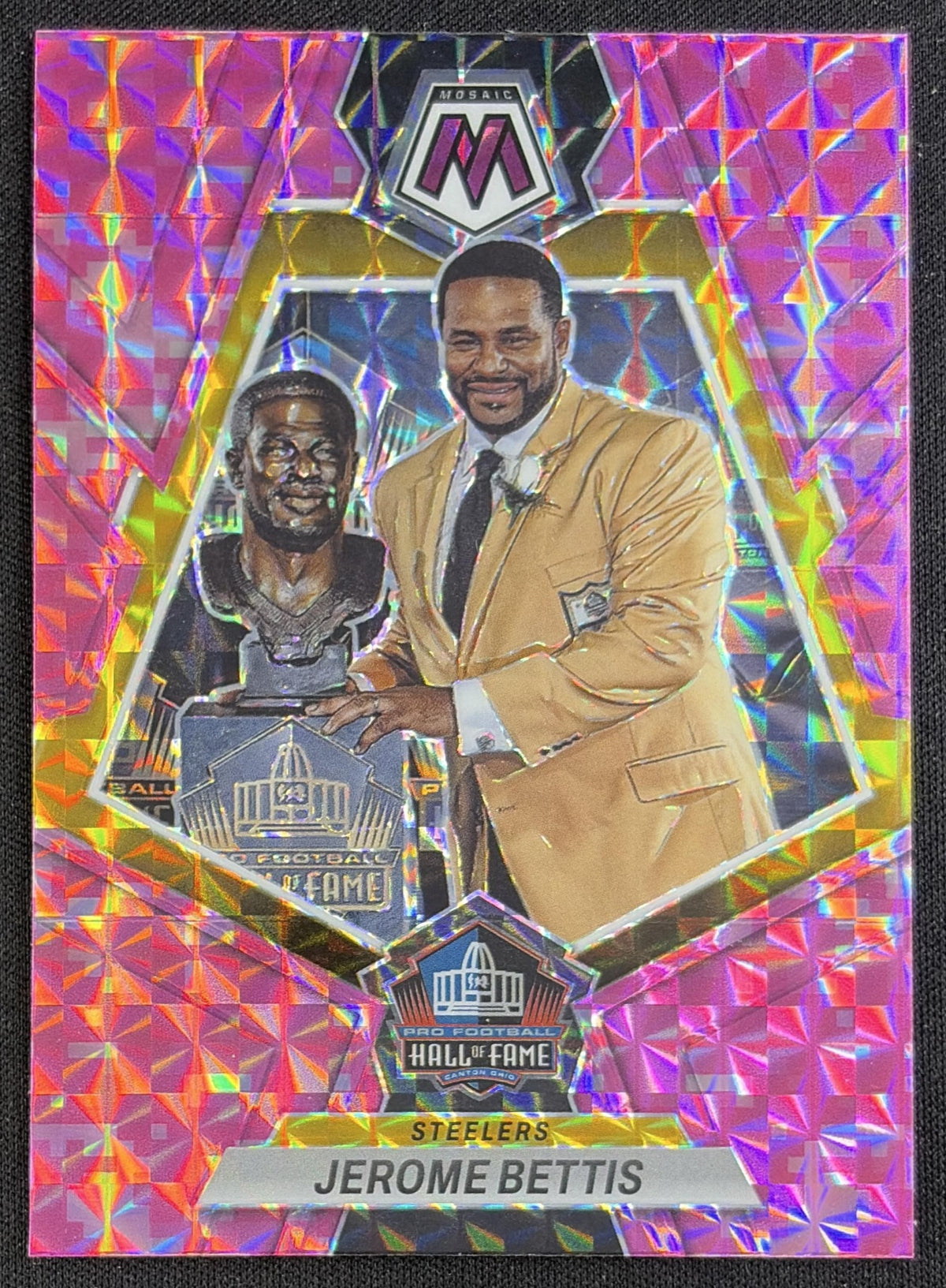 Jerome Bettis 2023 Panini Mosaic Camo Pink Mosaic Steelers Sports Trading Card