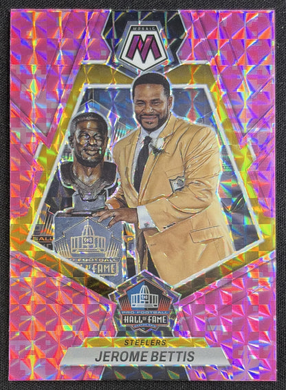 Jerome Bettis 2023 Panini Mosaic Camo Pink Mosaic Steelers Sports Trading Card