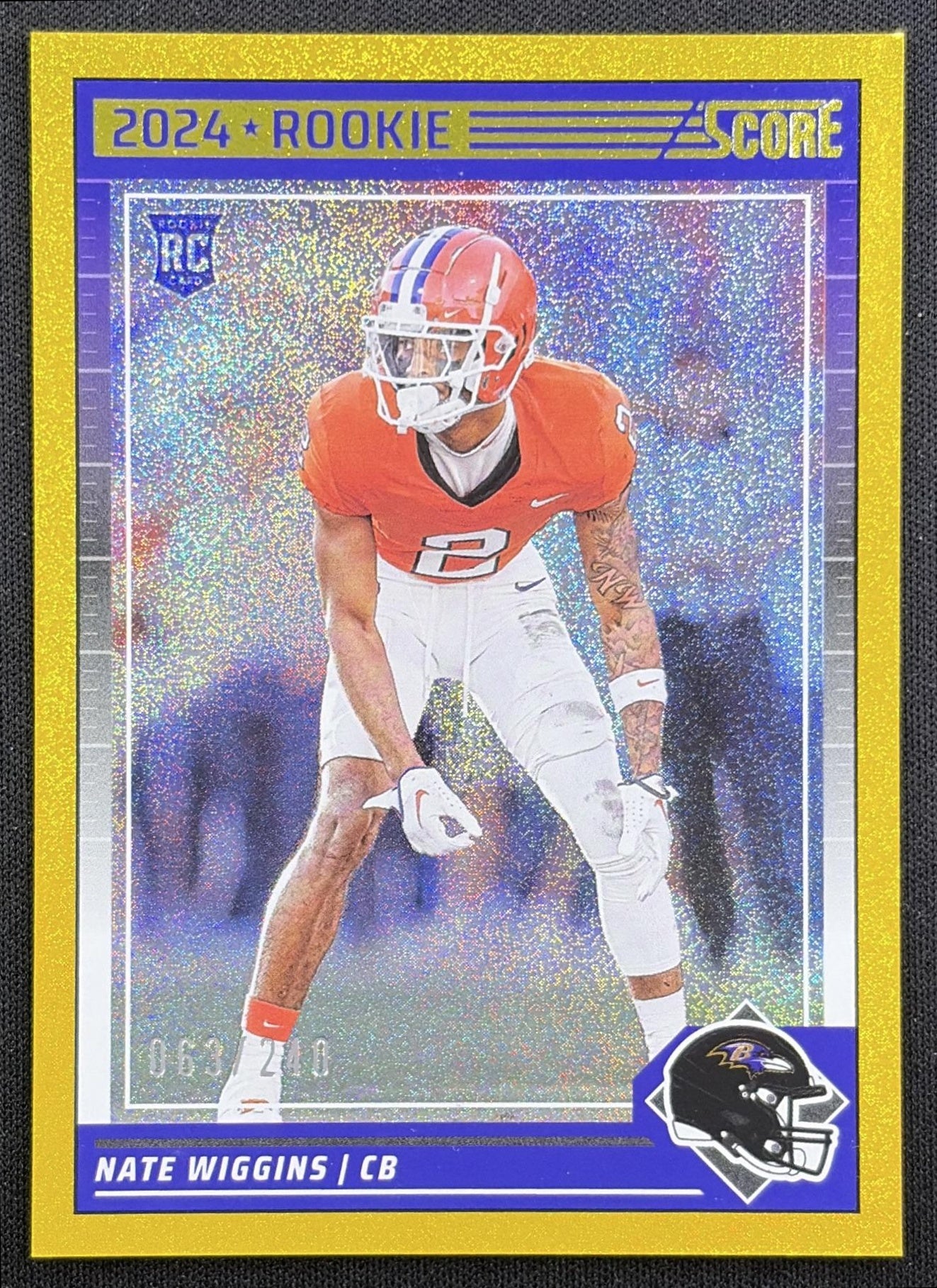 Nate Wiggins 2024 Panini Score Dots Gold /240 Ravens