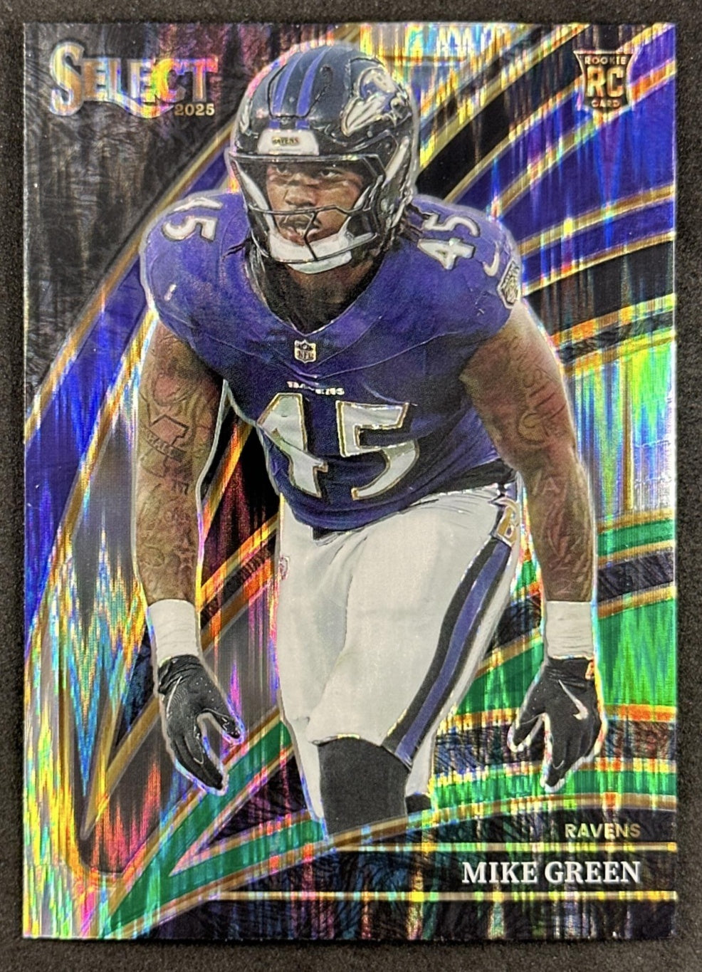 Mike Green 2025 Panini Select Club Level Black and Prizm Shock Ravens