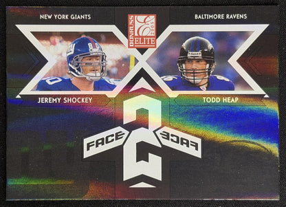Jeremy Shockey Todd Heap 2005 Donruss Elite Face 2 Black /500 Panthers