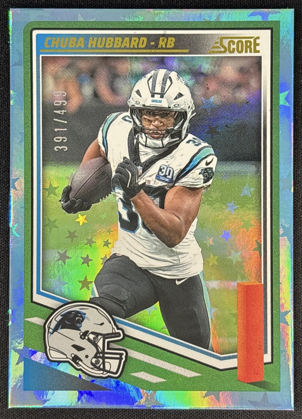 Chuba Hubbard 2025 Panini Score Stars /499 Panthers