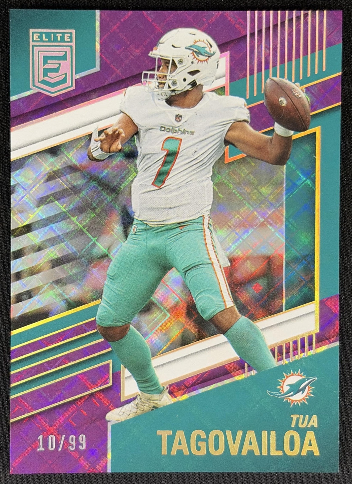 Tua Tagovailoa 2022 Panini Donruss Elite Purple /99 Dolphins