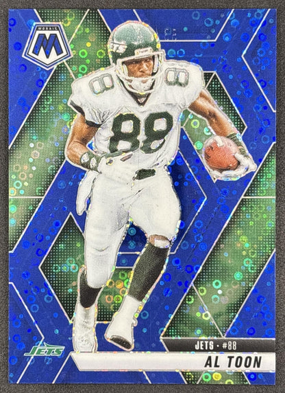 Al Toon 2025 Panini Mosaic No Huddle Blue Prizm /99 Jets front